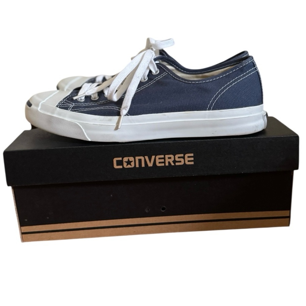 Converse Dark Blue and White Canvas Sneakers - Picture 2 of 8